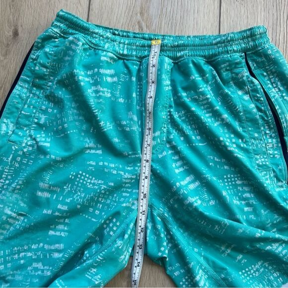 Lululemon Men’s Pace Breaker Running Short Lined Size Small Turquoise Pattern - Picture 10 of 12